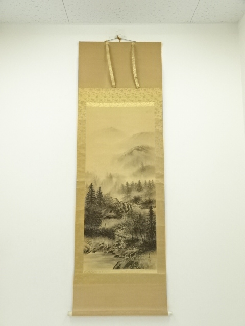 JAPANESE HANGING SCROLL / HAND PAINTED / LANDSCAPE